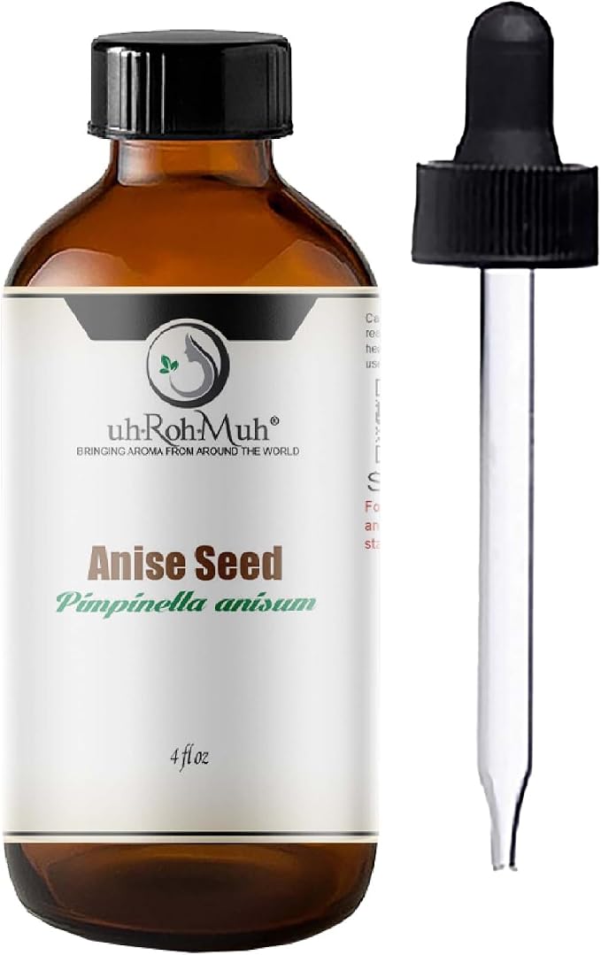Anise Seed Organic Essential Oil - Steam Distilled Pure Pimpinella Anisum Oil for Aromatherapy, Diffusers, Soap Making, Candle Making, Cosmetic Formulations Massage DIY Personal Care - Spain - 4 Fl Oz