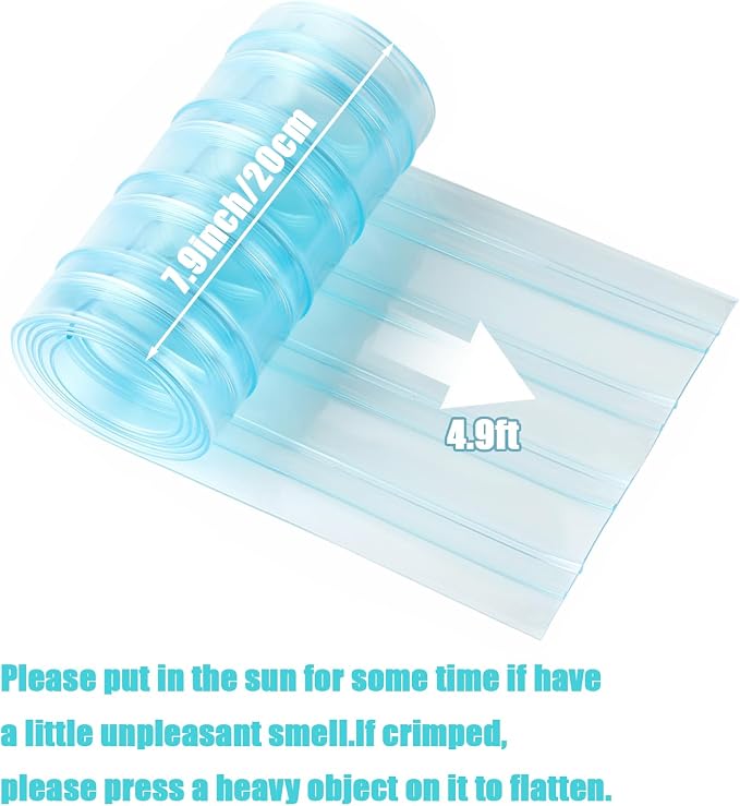 Dog Door Replacement Flap, 7.9 in x 4.9 ft | Pet Safe Plastic Vinyl Strip Transparent Doggie House Flap Strips for DIY Cat Dog Door, Easy to Cut & Install