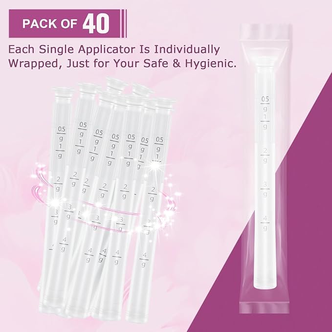 Disposable Vaginal Applicators – Updated with Dosage Markings, Individually Wrapped for Hygiene, Fits Most Lubricants, Creams & Gels, Feminine Care Essentials (120 Pack)