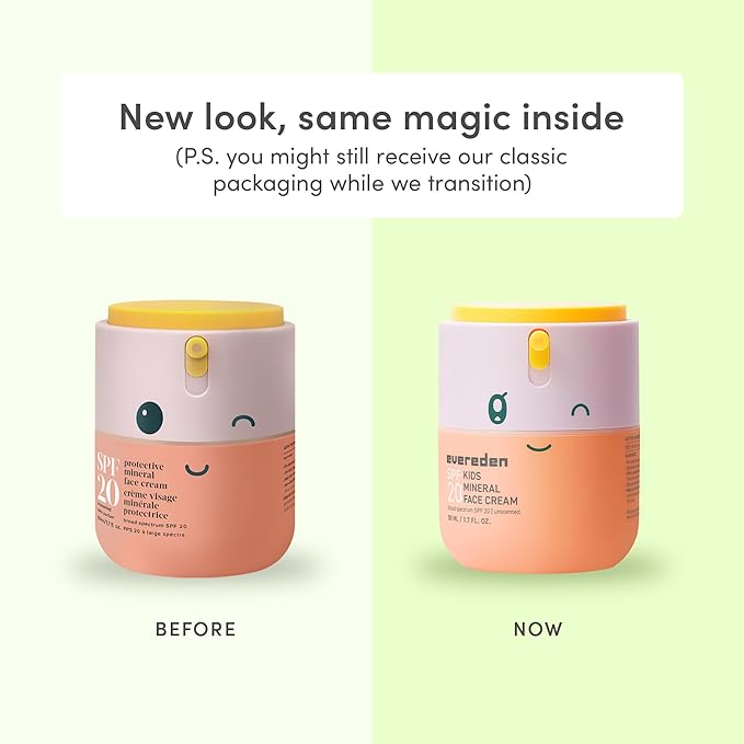Evereden Kids Face Cream, 1.7 oz. | Fragrance-Free and Kids Face Lotion with SPF 20 | Clean and Non-Toxic Face Moisturizer | Multi-Vitamin Skin Care | FSA Eligible