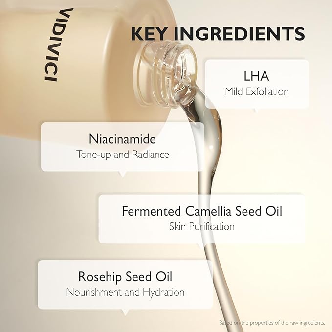 VIDIVICI Clear Purifying Deep Cleansing Oil 10.14 fl.oz | Gentle Makeup Remover for All Skin Types,Removes Waterproof Makeup with LHA,fermented camellia seed oil&rosehip seed oil,Korean skin care