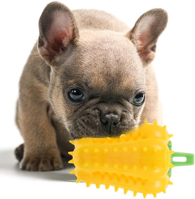 Totority Interactive Pet Food Leaking Ball Toy Chili Shape Dog Treat Dispenser Slow Feeding Chew Toy for Teeth Cleaning Puppy Enrichment Indoor Outdoor 4.33In