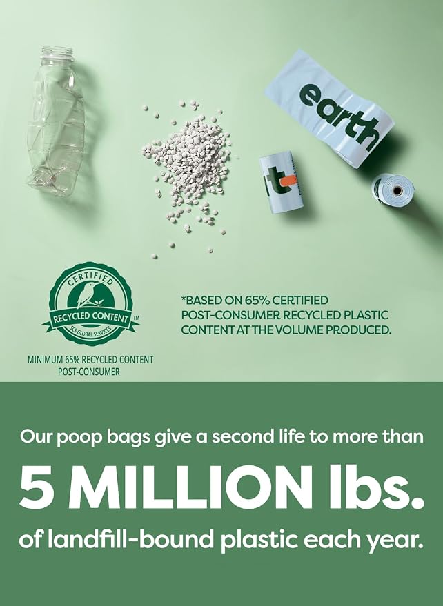 Earth Rated Dog Poop Bags on Refill Rolls, 280 Bags, Peach & Lotus | Guaranteed Leak Proof and Extra Thick Waste Bag Refill Rolls