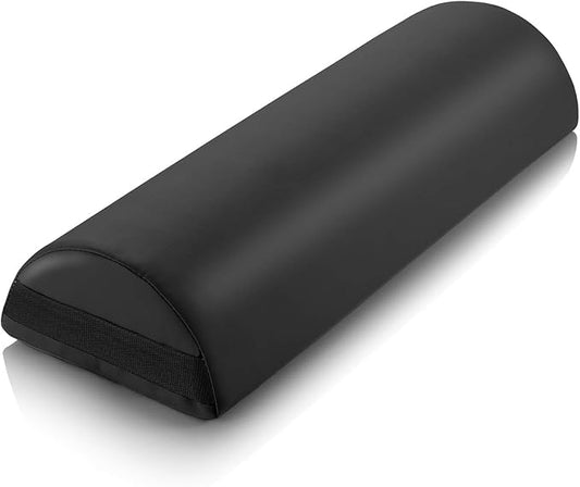 Saloniture Jumbo Half Round Massage Table Bolster Under-Knee Pillow Pad - 26 x 9 x 4.5 Inch - Black