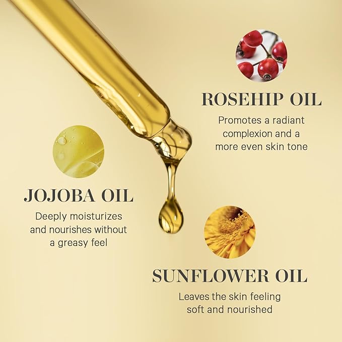 KORA Organics Noni Glow Hydrating Face Oil for All Skin Types, Lightweight Fast-Absorbing Facial Oil with Rosehip, Jojoba & Sea Buckthorn Oils for Smooth & Radiant Looking Skin, 1.01 fl oz