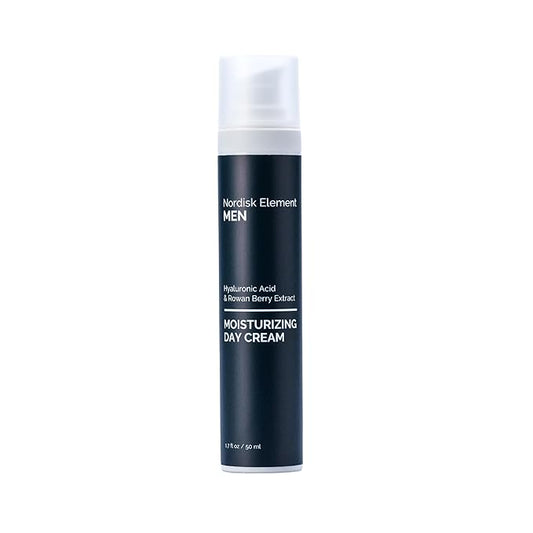 Nordisk Element Men’s Moisturizing Day Cream with Hyaluronic Acid & Rowan Berry Extract Deep Hydration Lightweight Vegan Non Greasy Face Moisturizer Paraben Free Sulfate Free Clean Ingredients 1.7oz