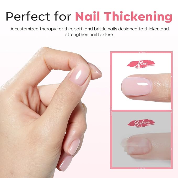 modelones Builder Rubber Base Gel for Nails, Light Milky Baby Pink 6 in One Nude Color Base Coat Strengthen Apex Building Extension Long Last Protect Soak Off Manicure for Fragile Nail Art DIY Home