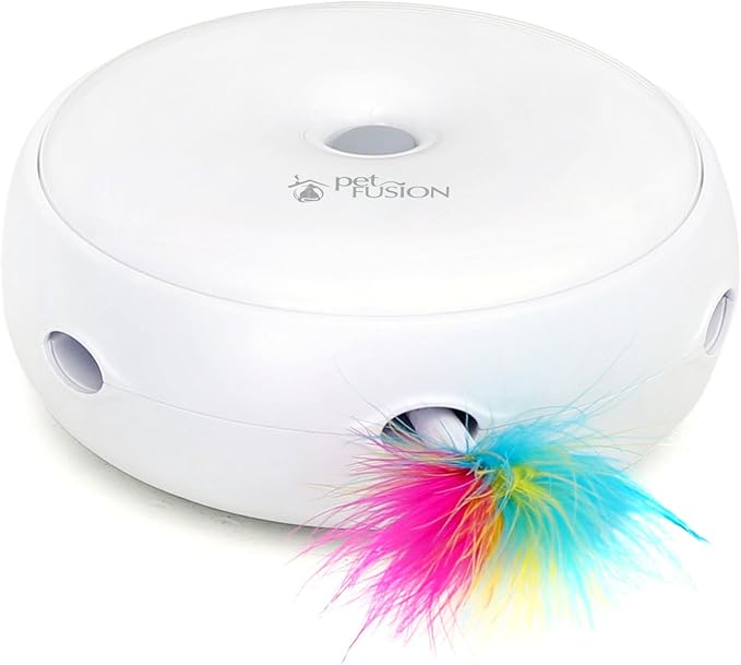 PetFusion Ambush Interactive Electronic Cat Toy Rotating Feather Teaser