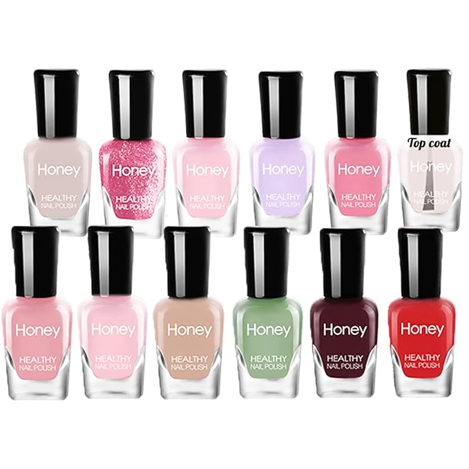 Non-Toxic, Easy Peel Off, Fast Dry Nail Polish Set - Eco-Friendly & Organic Water-Based for Women, Teens, Kids (12 Bottles)