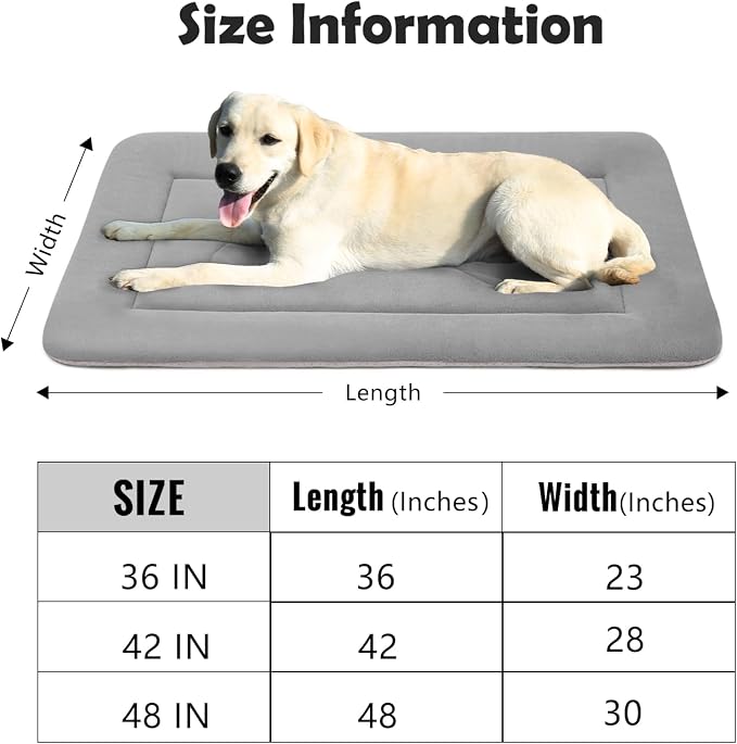 Extra Large Dog Bed Soft Dog Crate Pad Mat 48 in Non-Slip Bottom Washable Dog Sleeping Mattress Pet Beds Cat Beds Kennel Pads