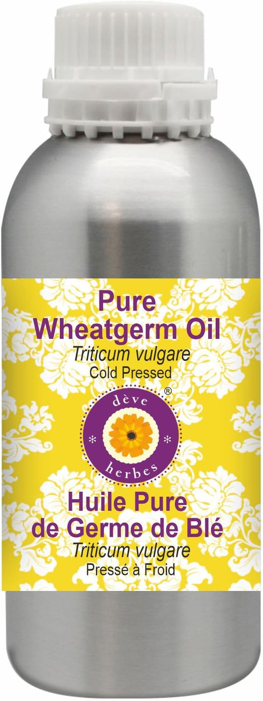 Deve Herbes Pure Wheatgerm Oil (Triticum vulgare) Cold Pressed 1250ml (42 oz)