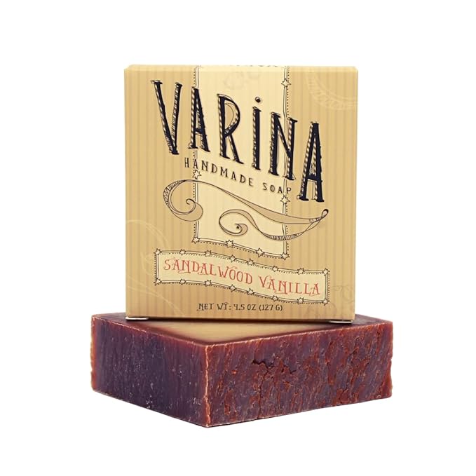 Natural Sandalwood Vanilla Bar Soap - Gentle Cleansing for Sensitive Skin, Floral - 3 Pack