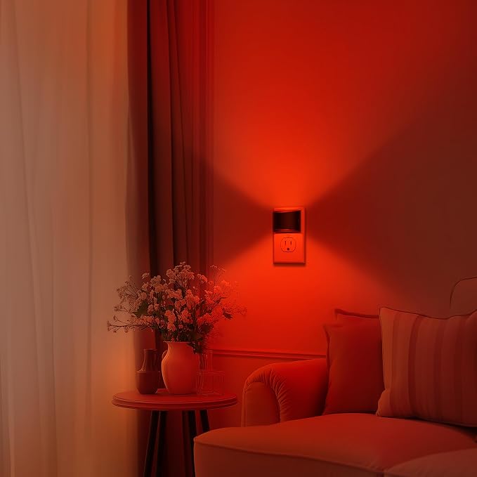 Night Light, Night Lights Plug into Wall, Adjustable, RGB | 3 Level Brightness Adjustable Plug in Night Light, Dusk to Dawn Sensor, Nightlights for Adults, Bedroom, Bathroom, 2 packs