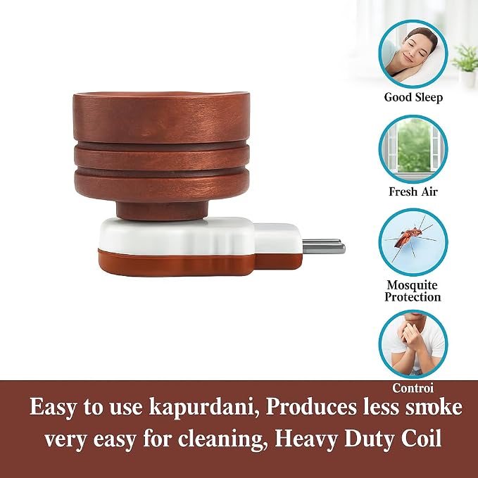 Electric Wooden Camphor Burner & Essential Oil Diffuser | Kapoor Dani for Pooja, Havan, Meditation | Fragrance Diffuser & Kappor Stand for Home & Office Use (Wooden)