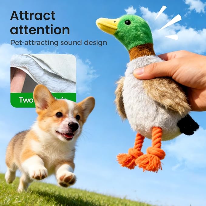 Indestructible Dog Toy for Aggressive Chewers, Durable Stuffed Squeaky Dog Toys for Small Medium Large Dogs, Interactive Chew Teething Puppy Toy for Indoor Outdoor Play (Natural Green 1)