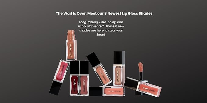nude envie - Lip Gloss - High-Shine Finish - Moisturizing & Easy Application - Luxury Hydration - Non-Sticky Formula - With Vitamin E & Glycine Soja Oil - Vegan, Paraben-Free & Cruelty-Free - Smile