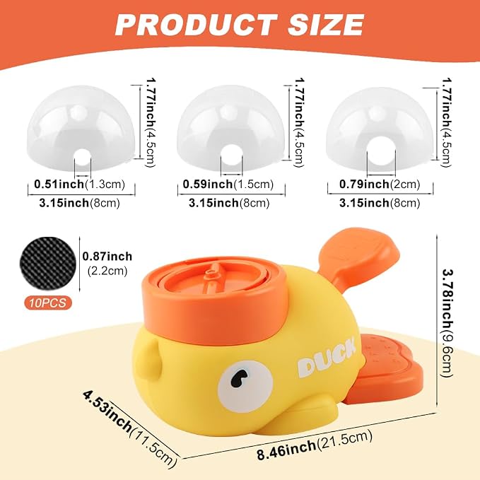 Duck-Shaped Slow Feeder Treat Dispenser Puzzle Toy with 10 Non-Slip Pads