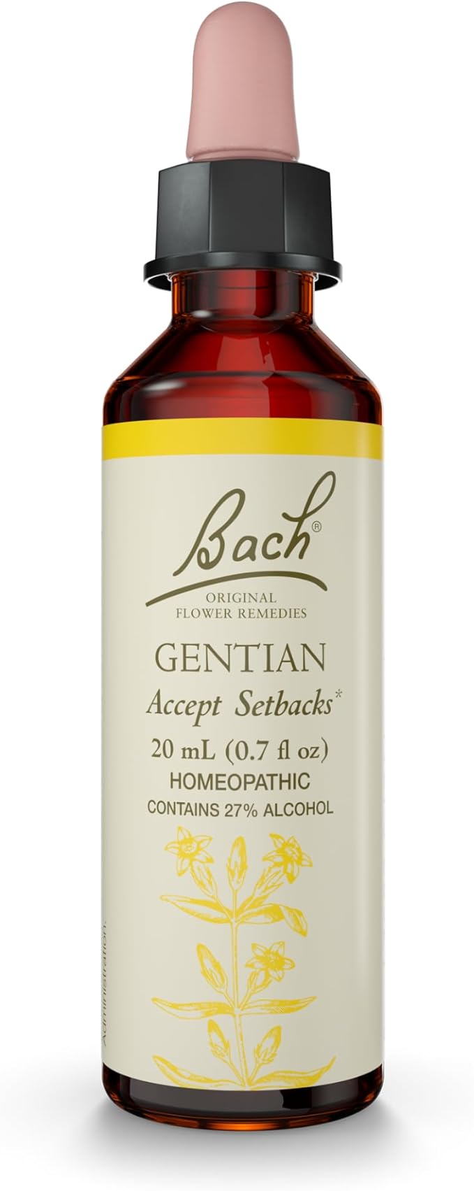 Bach Original Flower Remedies, Gentian - Accept Setbacks - Natural Homeopathic Flower Essence for Emotional Balance - Vegan, Gluten Free, Sugar Free - 20mL Dropper