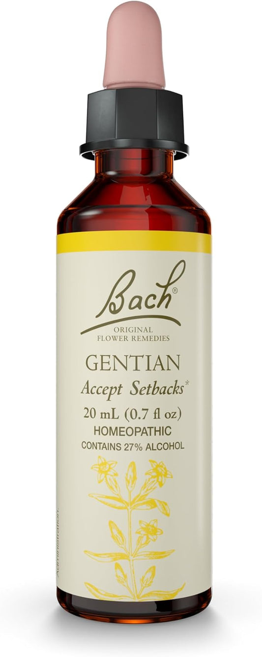 Bach Original Flower Remedies, Gentian - Accept Setbacks - Natural Homeopathic Flower Essence for Emotional Balance - Vegan, Gluten Free, Sugar Free - 20mL Dropper
