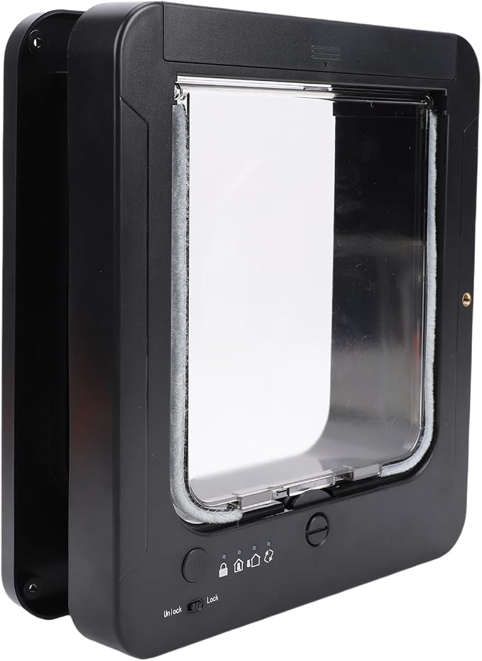 CHICIRIS Smart Cat Door, Automatic Sensing with Collar Activated 2 Way Entry for Indoor Outdoor Pet