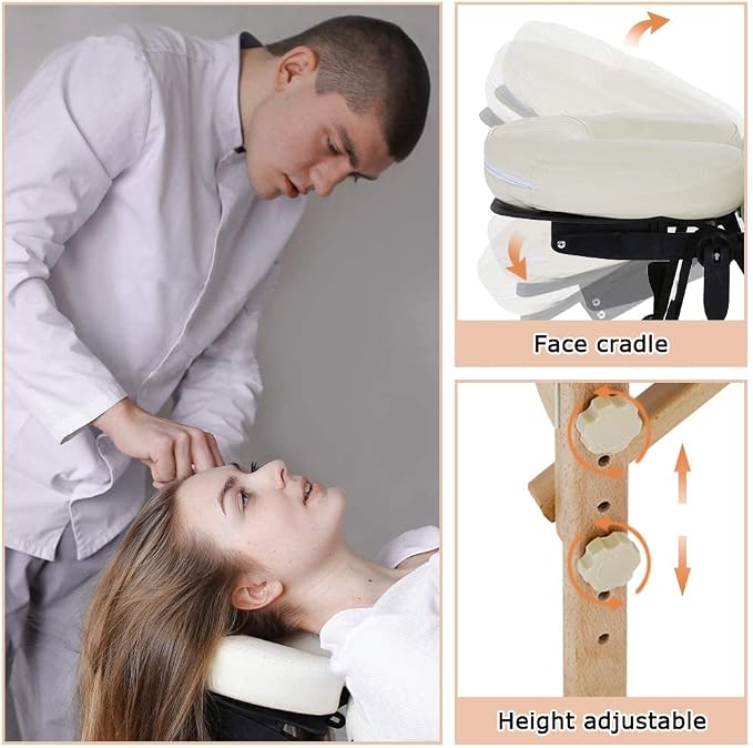 BestMassage Massage Bed Portable Massage Table 2 Folding Lash Bed Height Adjustable 24 Inch Wide Spa Table with Non-Woven Bag for Spa Footmassage Facial CareSpa Tattoo