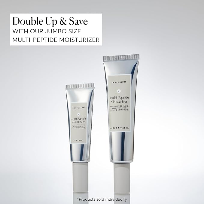 Naturium Multi-Peptide Moisturizer, Hydrating & Smoothing Skin Care, Moisturizes with Ethylated Vitamin C & Panthenol, 1.7 oz