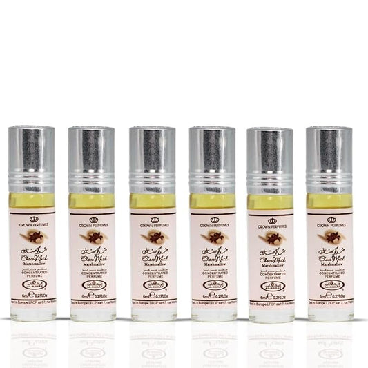 Al-Rehab Choco Musk Marshmallow Perfume Oil Roll-On - 6ml (0.2 oz) | Gourmand Fragrance with Strawberry, Marshmallow & Cocoa | Sweet, Fluffy & Addictive | Arabian Dessert Scent (Box of 6)
