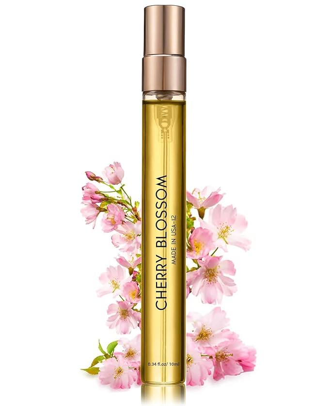 PUREAMOR Cherry Blossom Pheromone Perfume for Women - 10ml Alcohol-Free Spray Perfume Oil, Airy Spring Floral & Fruity Fragrance, Long Lasting Sweet Sakura Scent, Travel Size, Easter Gift (0.34oz)