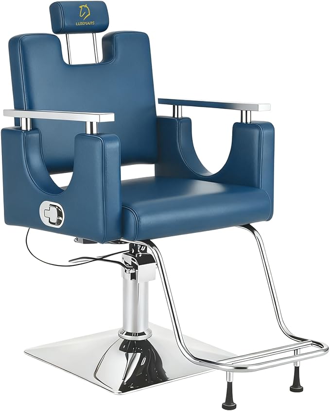 Heavy Duty Barber Chair, 360° Swivel Reclining Salon Chair for Hair Stylist, Height Adjustable Hydraulic Hairdressing Chair with Footrest for Barber Shop, Beauty Salon, Hairdressers