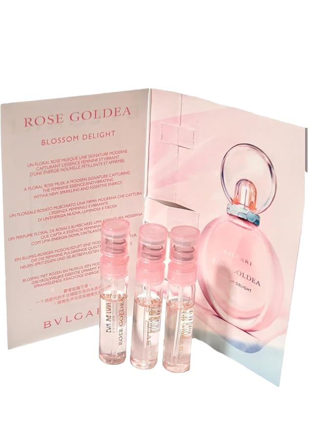 BVLGARI Sample Perfume Rose Goldea Blossom Delight EDP Spray Sample Vials1.5 ml / 0.05 Fl Oz Women Perfume Set of 3