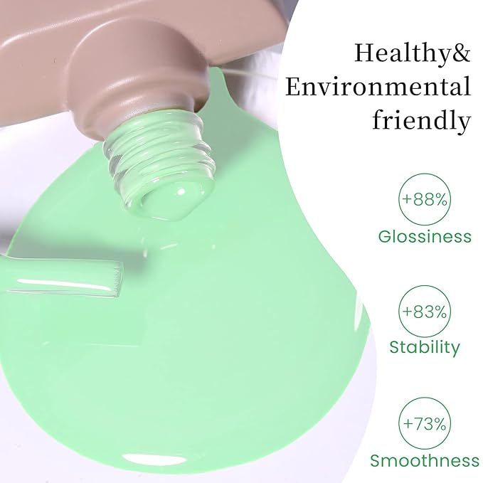 MAYCHAO 15ML Mint Green Gel Nail Polish 1Pc Spring Aqua Green Gel Polish Soak Off UV LED Nail Polish Nail Art Starter Manicure Salon DIY at Home, 0.5 OZ