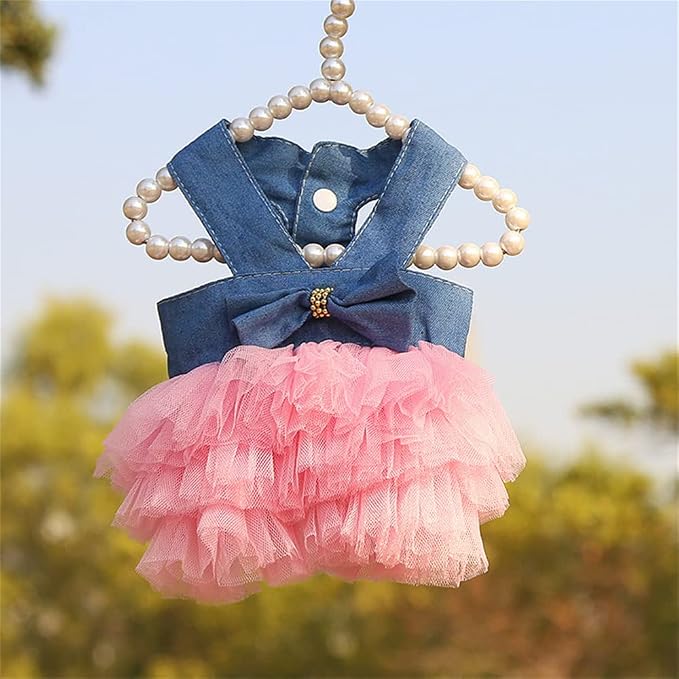 Dog Dresses, Fashion Pet Dog Clothes, Striped Mesh Puppy Dogs Princess Dresses (Pink/Blue/Denim(3pack), XX-Large)