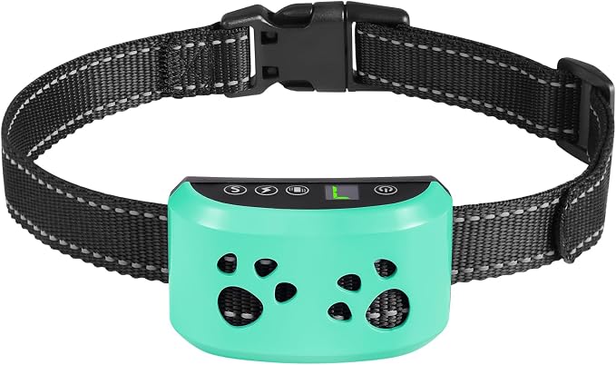 Dog Bark Collar, Smart Automatic Anti Barking Collar for Small Dogs | Rechargeable No-Bark Collar with 4 Humane Modes/7 Levels Sensitivity, Waterproof Stop Barking Vibration/Beep Training Collar