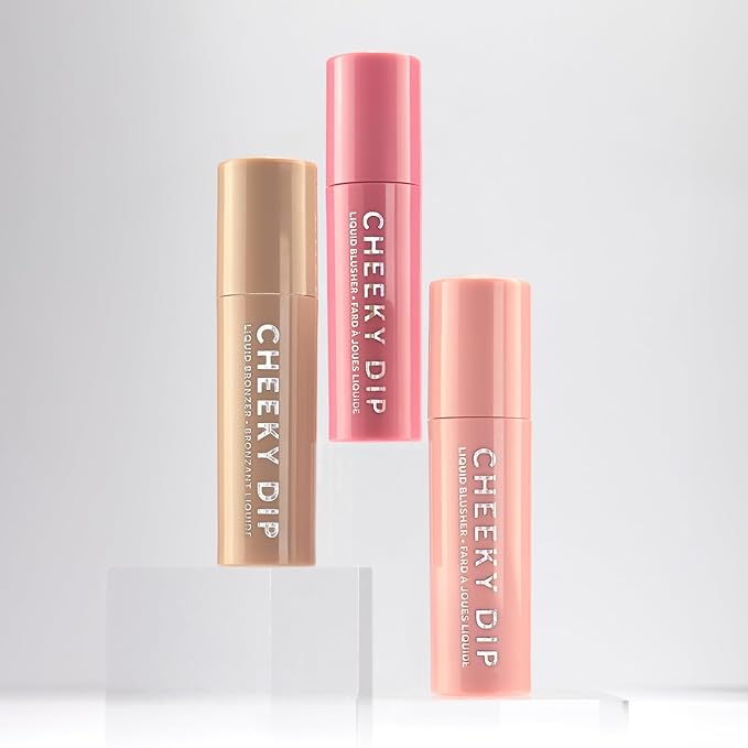W7 Cheeky Cheeks Gift Set - Liquid Blusher & Bronzer Trio - Radiant Glow Makeup Gift