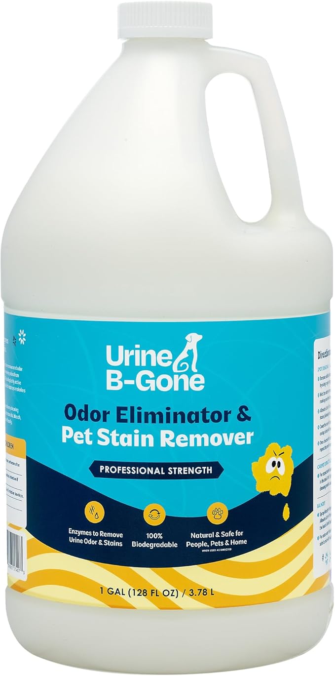 Urine B-Gone Enzyme Cleaner for Human, Cat & Dog Urine, Original, 1 Gallon | Enzyme cleaner for human, cat and dog urine on laundry, carpets and more; original scent, 1-gallon size.