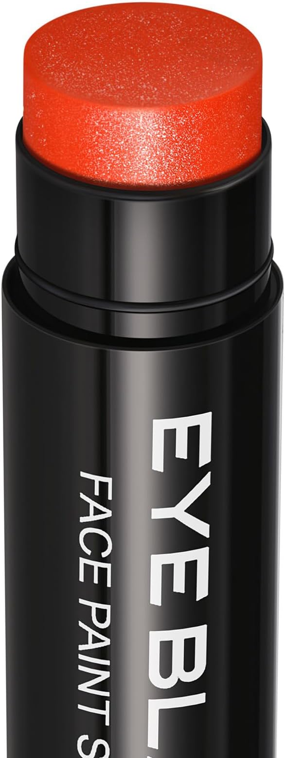RED Glitter Eye Black Stick, Anti-Glare Eyeblack for Baseball Football Softball Lacrosse Accessories, Sweat-Proof Sport Face Paint, Smooth & Long Lasting, Rich Full Coverage Shimmery Color