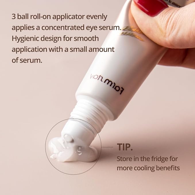 Farmstay Rice & Bifida Premium Rolling Eye Serum with Niacinamide, Dark Spot Remover Correcting, Cooling & Soothing Eye Cream for Puffy, for Women & Men, Korean Skin Care, 0.84 fl. oz.