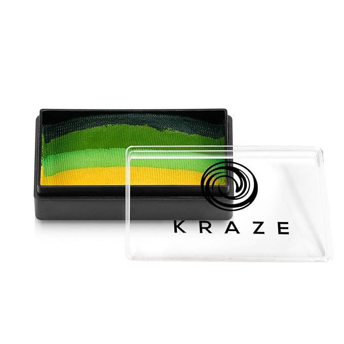 Kraze FX Dome Stroke - Lush (25 gm), Professional 1-Stroke Split Cake, Hypoallergenic, Non-Toxic, Water Activated Face & Body Painting Makeup Supplies for Sensitive Skin, Kid Safe, Adults