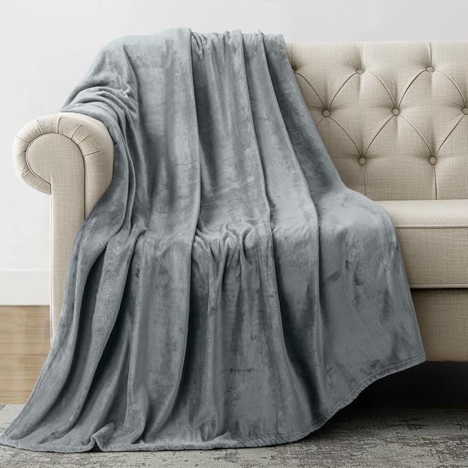 Utopia Bedding Soft Fleece Bed Blanket Throw Size Ash Grey (50x60 Inch) | Microfiber Plush Warm Lightweight Breathable Cozy Blanket Anti-Static, All Season Use, Gift for Women and Men