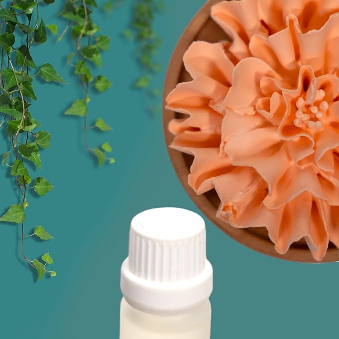 SINT Aroma Diffuser Diatomite Carnation Flower with Wooden Stand | Essential Oil Diffuser with Aromatherapy Fragrant Oil | Diffusers for Home, Oil Diffuser, Room Decor | Orange, Fig Fragrance 10 ML