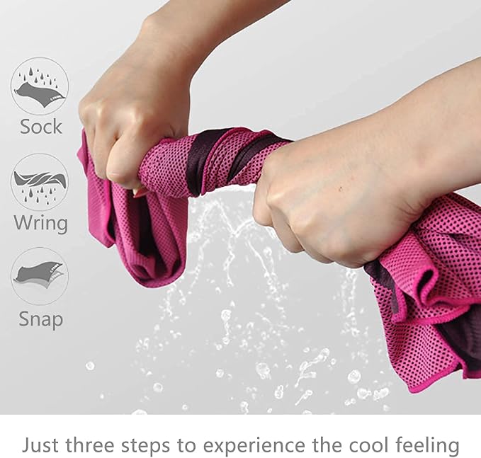 SMALLElectric 4 Packs 40"x 12" Microfiber Cooling Towel, Temperature Regulating, Multicolor, 4 Count, Sports/Workout