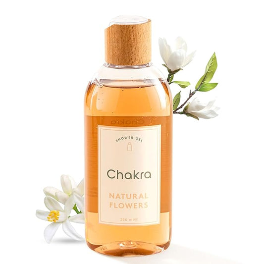 Chakra Body Wash for Women & Men - Moisturizing Shower Gel for Deep Cleansing and Silky Skin - Gentle Daily Body Care with Long-Lasting Freshness, 8.45 fl oz, Natural Flowers