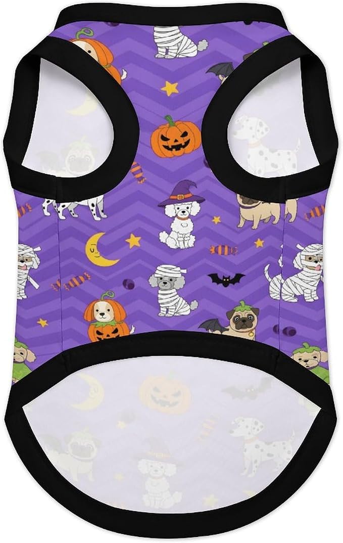 Halloween Pet Vest Cosplay Dogs Pet Shirts Small | witch pumpkin Dog Shirt Vest cute pet Sleeveless Vests Ice Silk Dog T-Shirts holiday Dog Clothes Halloween Canine Wear