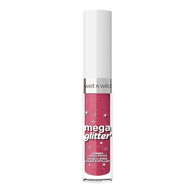 wet n wild Mega Glitter Shimmer Liquid Lipstick, Matte-to-Glitter Finish, Lightweight Formula, Comfortable Wear, Vitamin E-Infused for Nourished Lips, Vegan & Cruelty-Free - Pink Future
