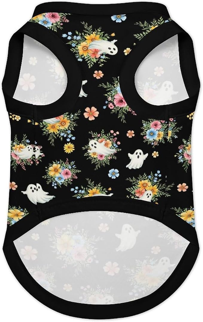 Halloween Pet Vest Spooky Boo Pet Shirts Large | Daisy Flower Dog Shirt Vest cute pet Sleeveless Vests Ice Silk Dog T-Shirts holiday Dog Clothes Halloween Canine Wear