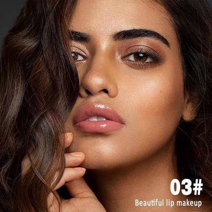 evpct Light Nude Shiny Glossy Longwear No-Budge Liquid Lip Color Lipstick Makeup, Highly Pigmented Color Instant Shine, Waterproof Long Lasting Lipstick for Women, Lip Stain Gloss with Lip Liner Brush