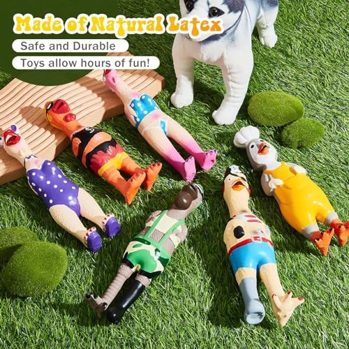 Silipull 6 Pcs Squeaky Rubber Chicken Dog Toys Latex Chew Toys, Cute