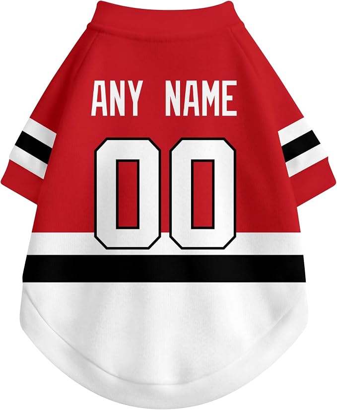 New Jersey Dog Clothes Personalized Pet T Shirt for Dogs Gift | Custom Name Number Jersey Style Pet Shirt for Dog