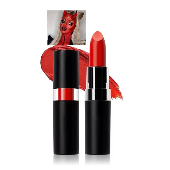 Red Body Paint Stick, Waterproof Face and Body Paint for Halloween Joker Zombie Vampire Skeleton Skull Special Effects Mime Makeup (10# Red)