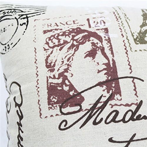 MoonRest Decorative Pillow, Fully Assembled with Hidden Zipper Filled with Synthetic Down Pillow Inserts (Paris Post Card)